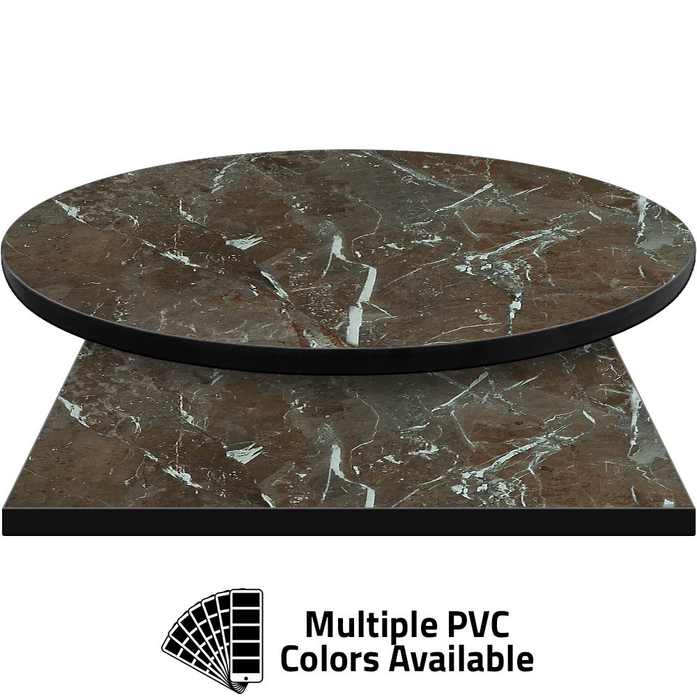 PVC Edge Manufactured Table Tops - 1.25" thickness - Pinnacle Mocha Marble laminate