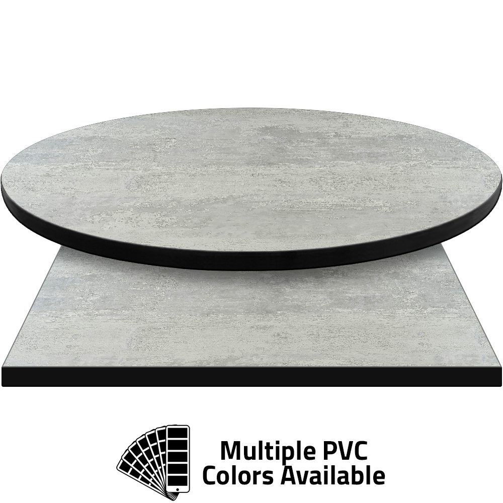 PVC Edge Manufactured Table Tops - 1.25" thickness - Pinnacle Snow Painted Metal laminate