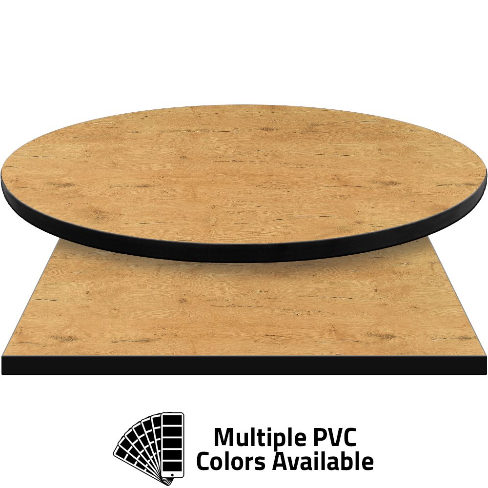 PVC Edge Manufactured Table Tops - 1.25" thickness - Pinnacle Lancelot Oak laminate