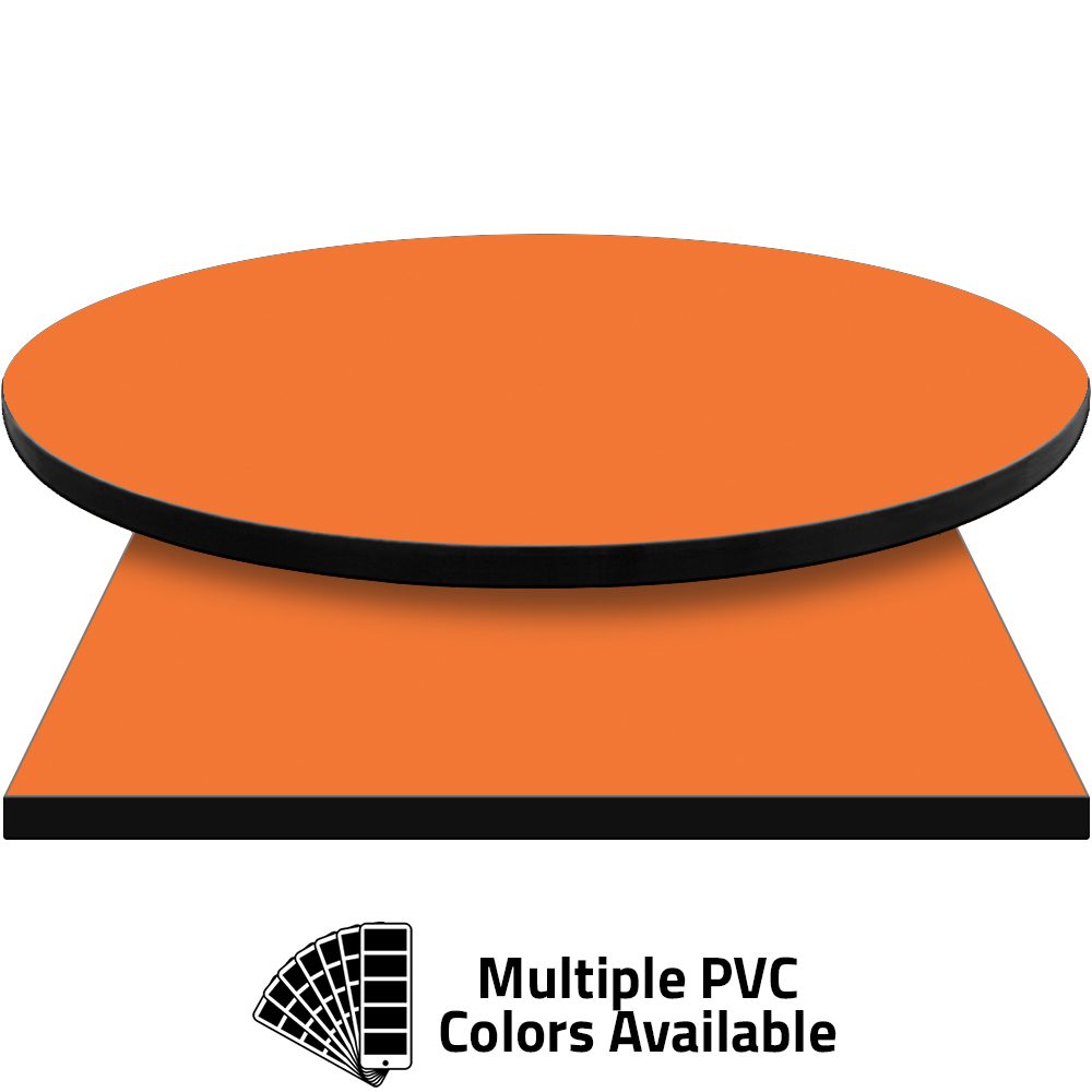 PVC Edge Manufactured Table Tops - 1.25" thickness - Pinnacle Tangerine laminate