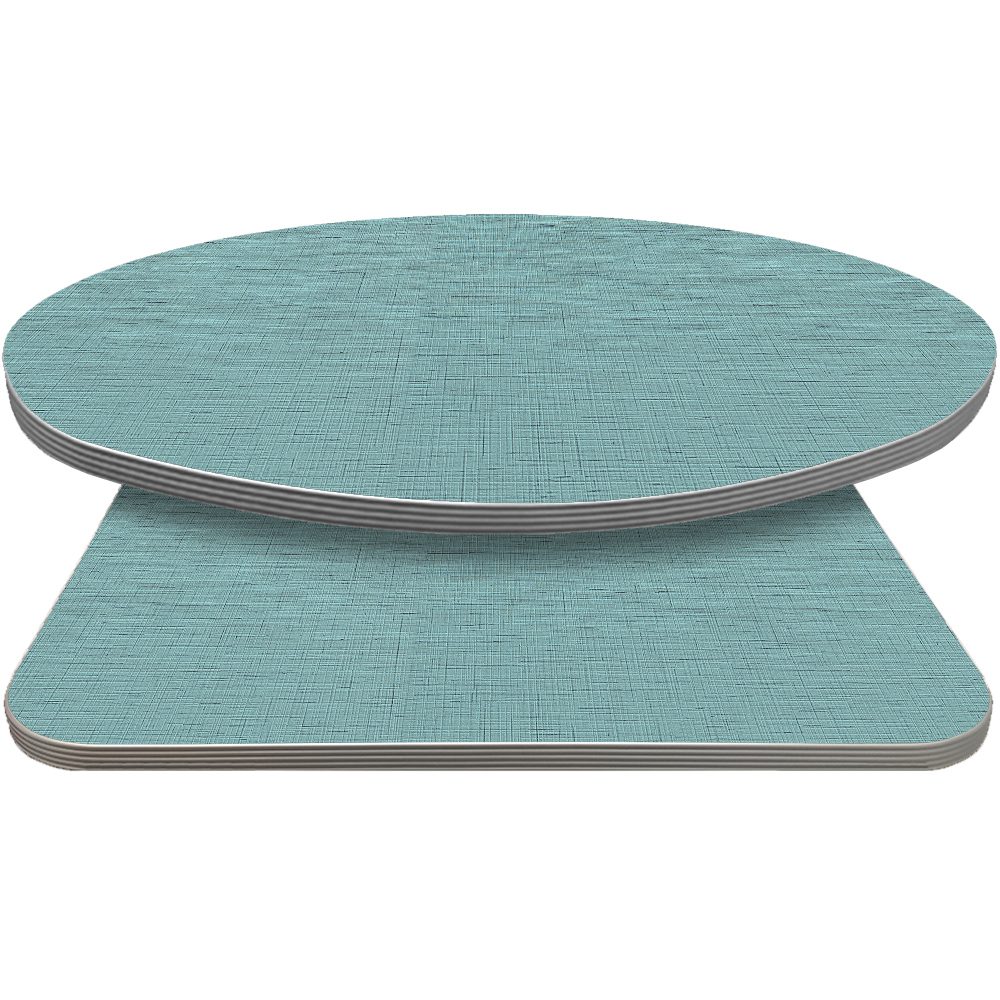 Retro T-Mold Manufactured Table Tops - Pinnacle Cyan Linen laminate