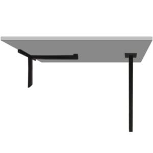 21 inch cantilever restaurant table base shown with table top and bar height support pin leg