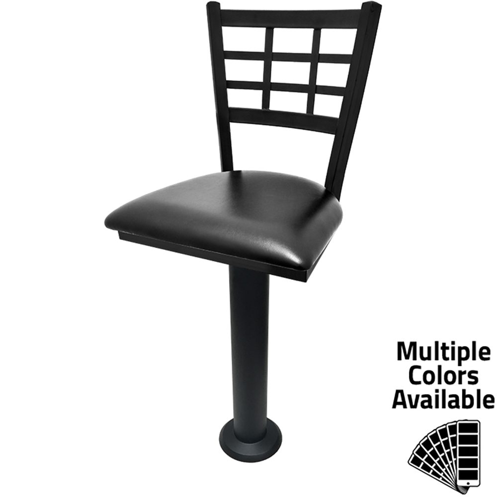 SL6163 Windowpane Bar Height Bolt Down Pedestal Stool