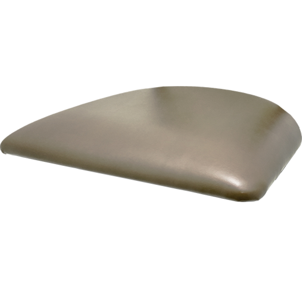 Angled view of SLSEAT-GM Oak Street Manufacturing restaurant chair and bar stool in-house gunmetal vinyl seat