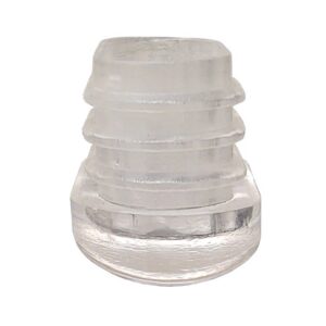 Side view of GL4279 clear plastic glide for Jailhouse series metal frame restaurant chairs and bar stools