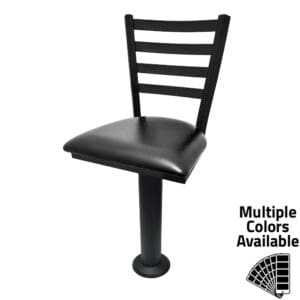 Featured image for SL7301 Counter Height Restaurant Bolt Down Pedestal Stool with Black Ladderback Horizontal Rung Seat Back