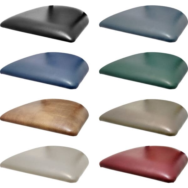 In-house vinyl seat options for metal frame and wood frame chairs and barstools from Oak Street Manufacturing