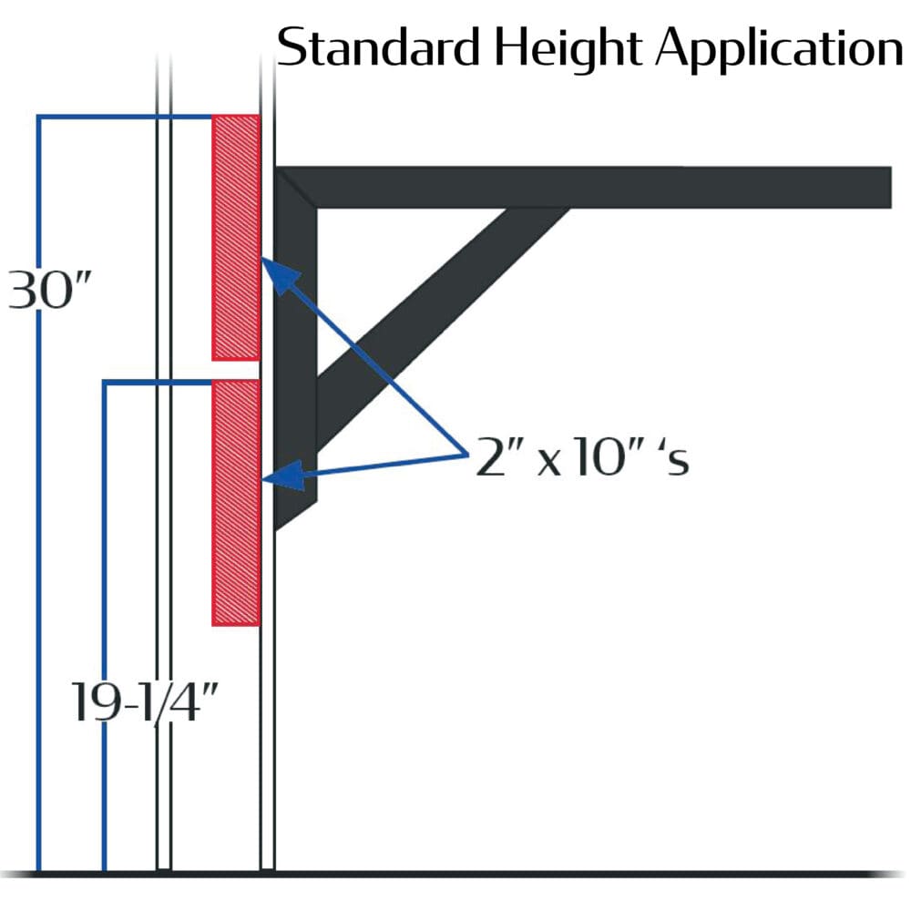 Assembly drawing for standard height 27.5 inch premium cantilever restaurant table base