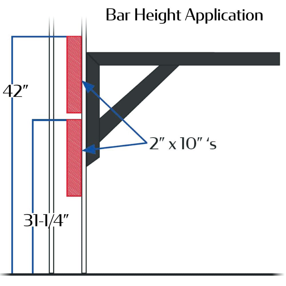 Assembly drawing for bar height 27.5 inch premium cantilever restaurant table base