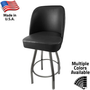 SL0136-CCS American Made Bucket Stool with Clear Coat Counter Height Swivel Frame