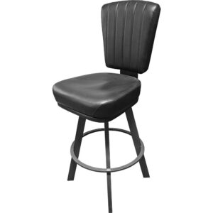 BM-10660 Spartan Casino Stool with XL Iron Gray Bar Height Swivel Frame