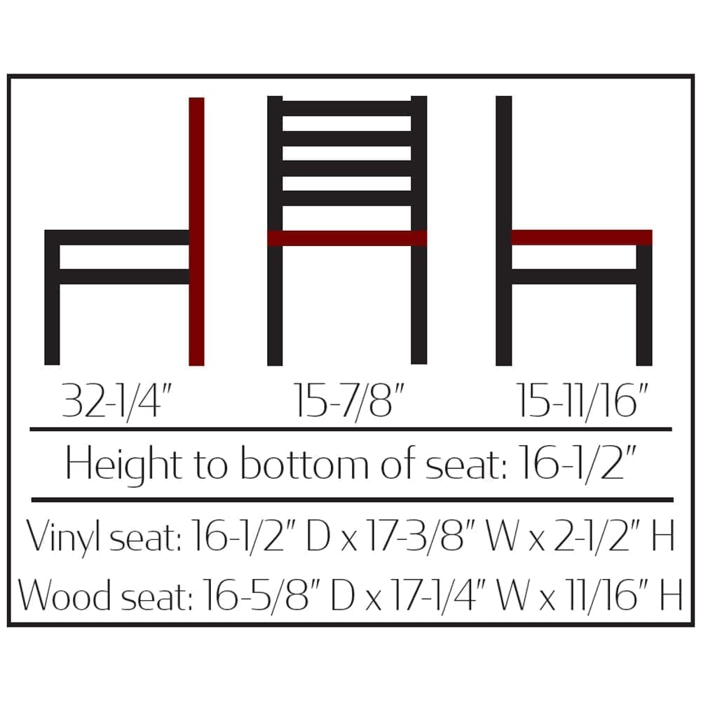 CM-234 Standard Ladderback Metal Frame Chair - OakStreetMFG