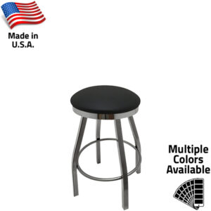 SL0117-CCS Slimline Button Top Stool - Clear Coat Counter Height Swivel Frame