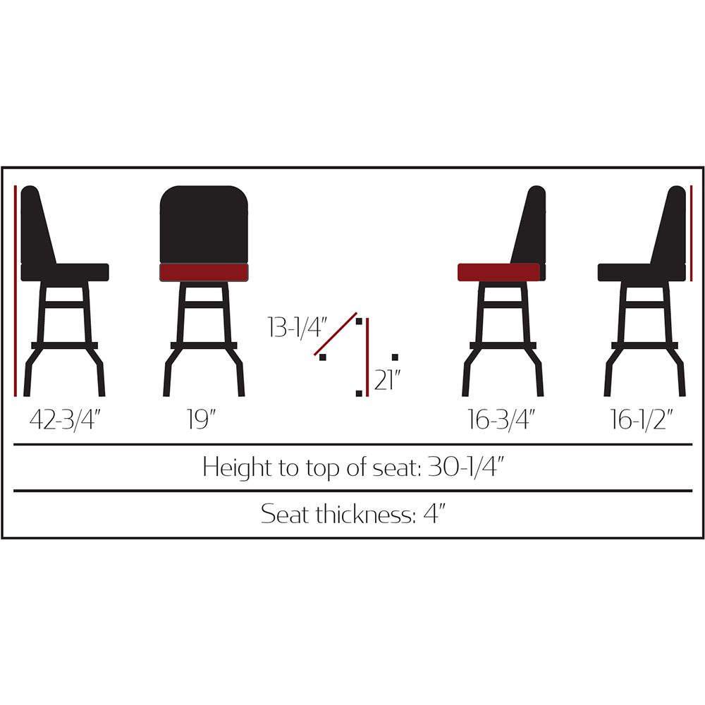 SL2134 Standard Bucket Stool - Double Rung Chrome Bar Height Swivel Frame - Image 2