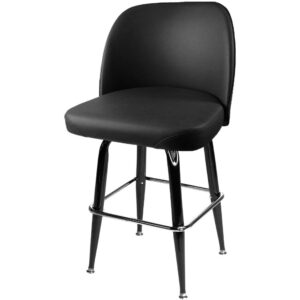 SL2144 XL Bucket Stool - XL Gloss Black Square Bar Height Swivel Frame