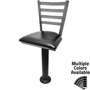 SL6135C Clear Coat Ladderback Bar Height Bolt Down Pedestal Stool