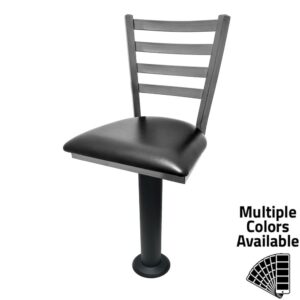 SL7135C Clear Coat Ladderback Counter Height Bolt Down Pedestal Stool
