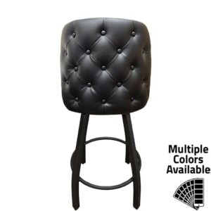 SL8036 Tufted Back Bucket Barstool with Counter Height Black Swivel Frame