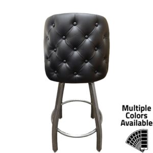 SL8036-CCS Tufted Back Bucket Barstool with Counter Height Clear Coat Swivel Frame