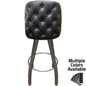 SL8136-CCS Tufted Back Bucket Barstool with Clear Coat Swivel Frame