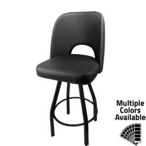 SL9036 Cutout Back Bucket Barstool with Counter Height Black Swivel Frame