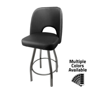 SL9036-CCS Cutout Back Bucket Barstool with Counter Height Clear Coat Swivel Frame