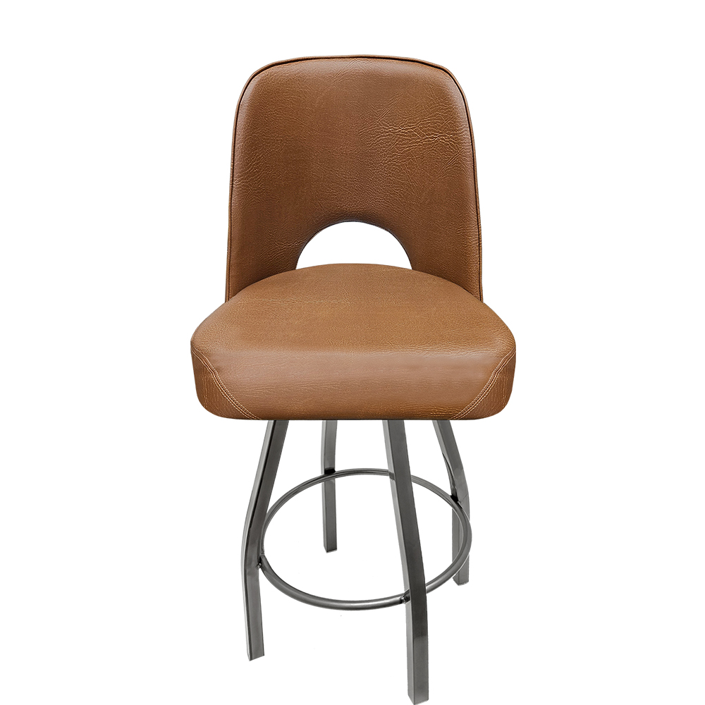 SL9036-CCS Cutout Back Bucket Barstool with Counter Height Clear Coat Swivel Frame - Image 3