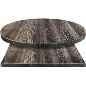 Fortress Manufactured Table Tops - Wood Veneer with Distressed Black Dye finish