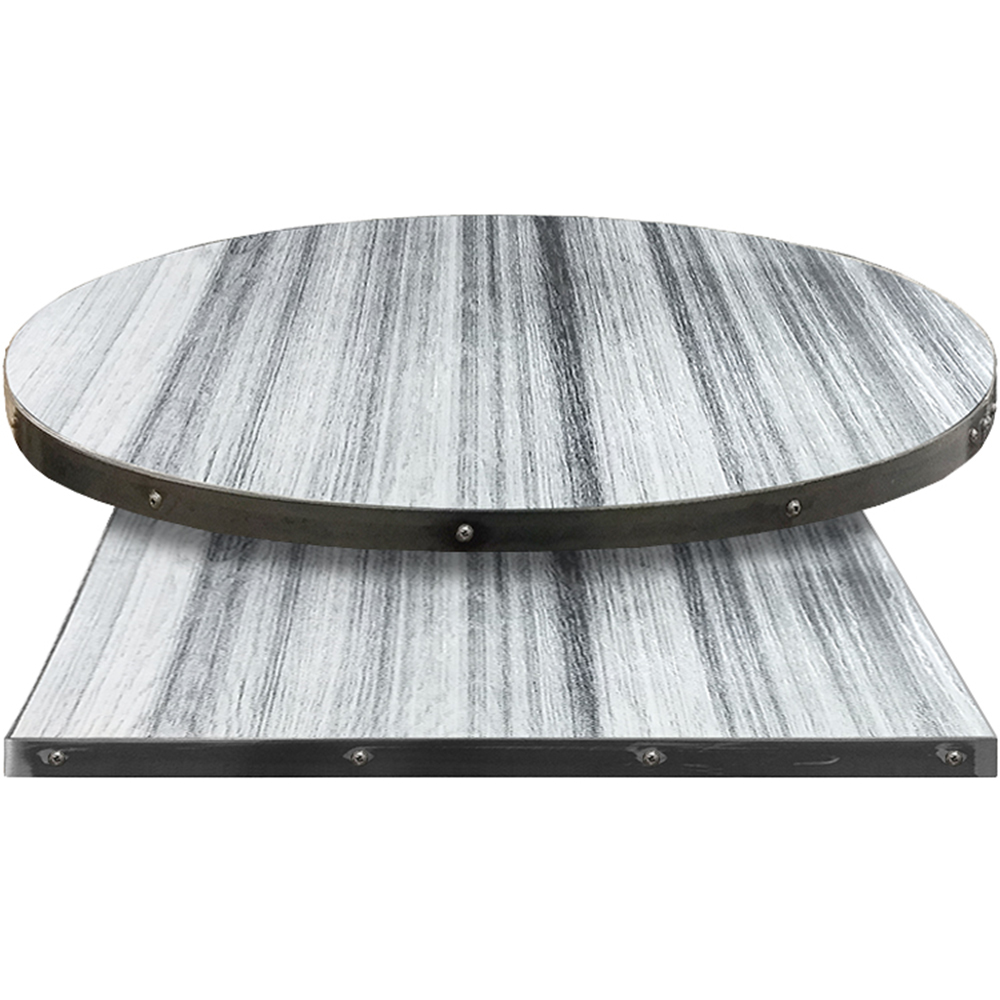 Fortress Manufactured Table Tops – Wood Veneer with Whitewash Black Dye finish