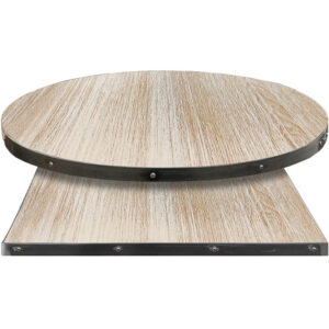 Fortress Manufactured Table Tops - Wood Veneer with Whitewash Clear Coat finish