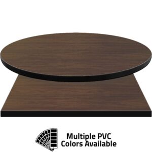 PVC Edge Manufactured Table Tops - 1.25" thickness - Pinnacle Corona Walnut Laminate