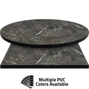 PVC Edge Manufactured Table Tops - 1.25" thickness - Pinnacle Ashen Marble Laminate