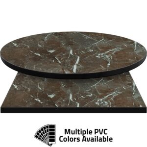 PVC Edge Manufactured Table Tops - 1.25" thickness - Pinnacle Mocha Marble Laminate