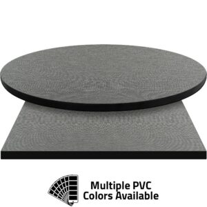 PVC Edge Manufactured Table Tops - 1.25" thickness - Pinnacle Gray Tweed Laminate