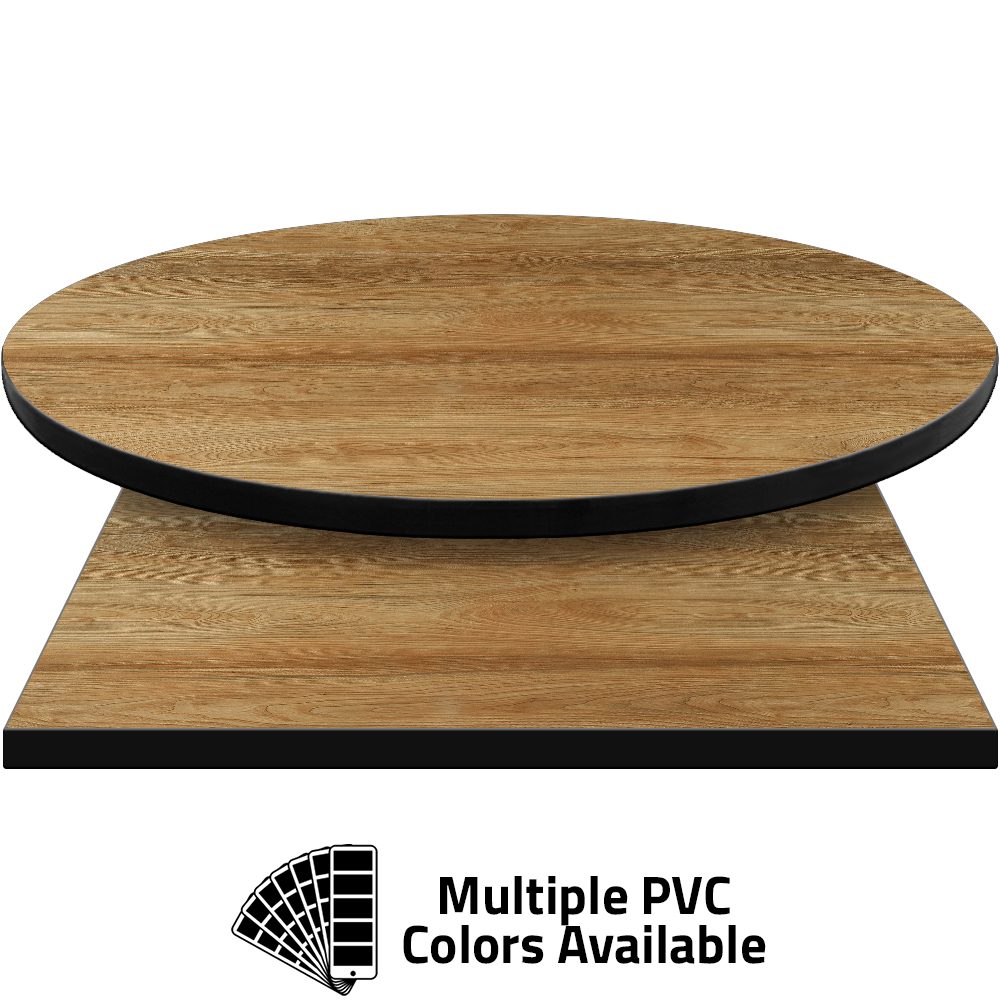 PVC Edge Manufactured Table Tops – 1.25″ thickness – Pinnacle Century Elm Laminate