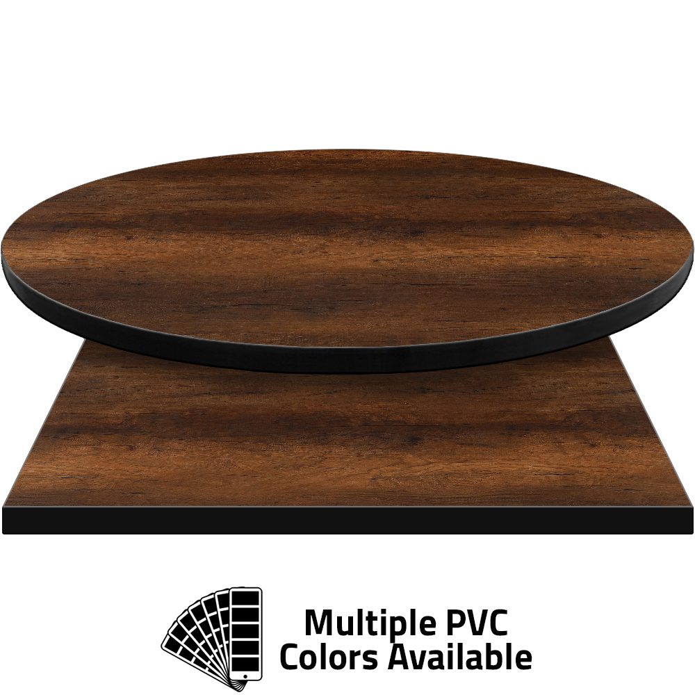 PVC Edge Manufactured Table Tops - 1.25" thickness - Pinnacle Knotty Oak Laminate