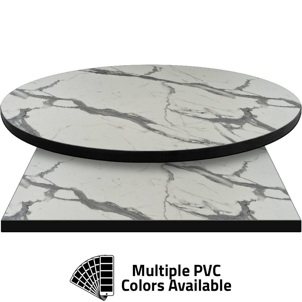 PVC Edge Manufactured Table Tops – 1.25″ thickness – Pinnacle Vento Marble Laminate