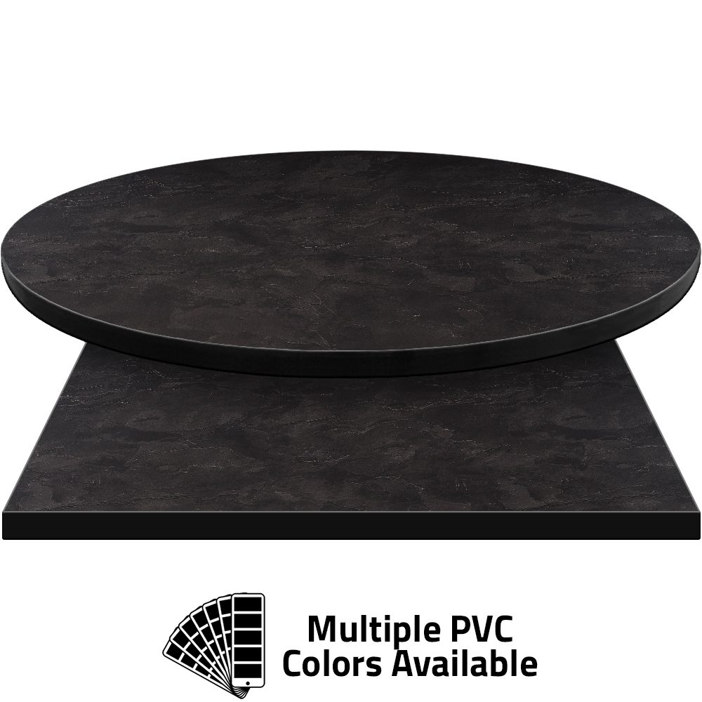 PVC Edge Manufactured Table Tops – 1.25″ thickness – Pinnacle Raven Slate Laminate