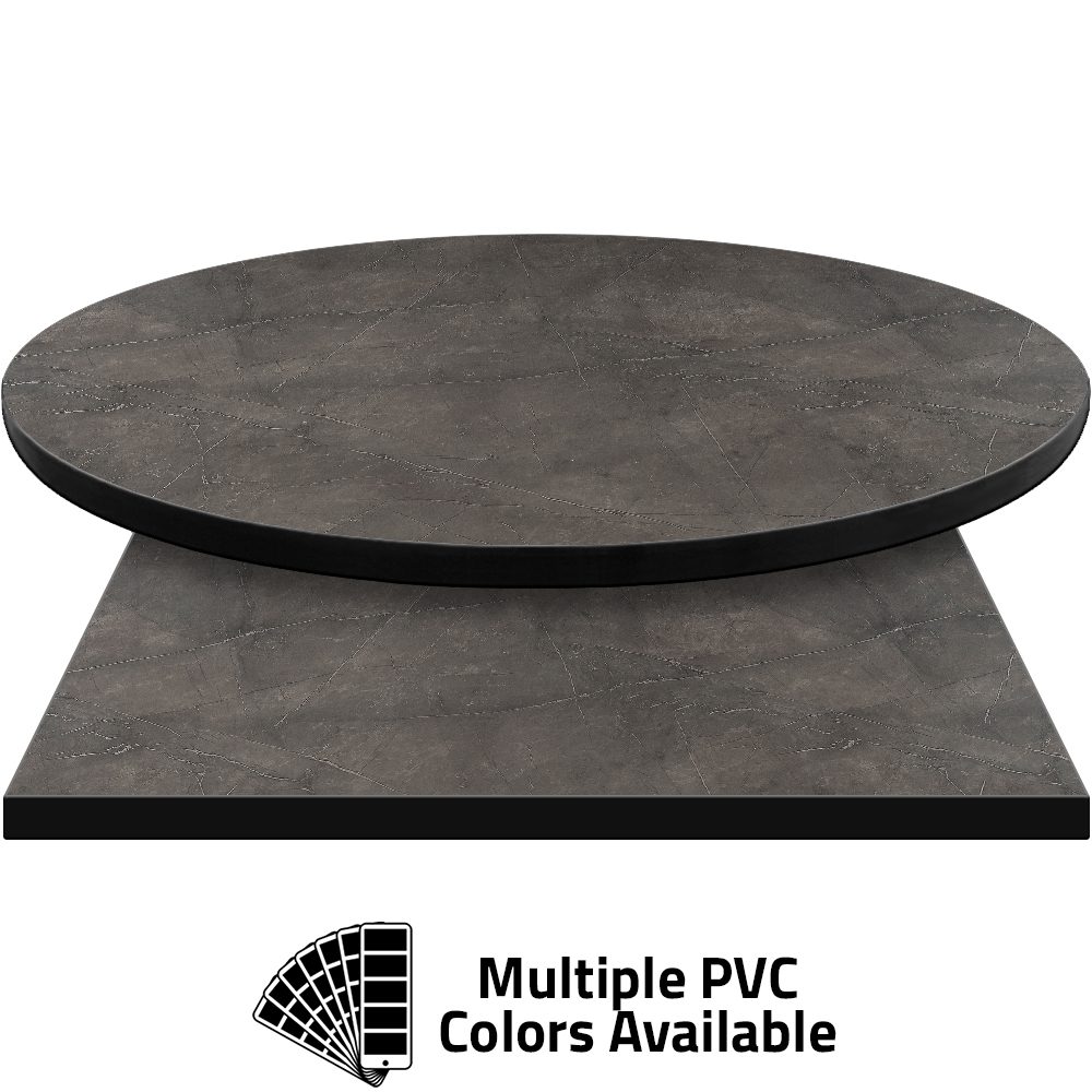 PVC Edge Manufactured Table Tops - 1.25" thickness - Pinnacle Gray Slate Laminate