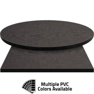 PVC Edge Manufactured Table Tops - 1.25" thickness - Pinnacle Graphite Linen Laminate