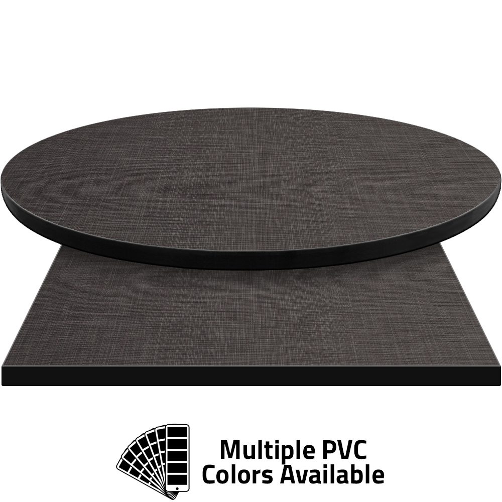 PVC Edge Manufactured Table Tops - 1.25" thickness - Pinnacle Graphite Linen Laminate