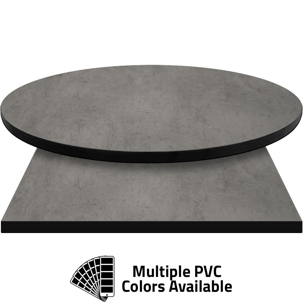 PVC Edge Manufactured Table Tops - 1.25" thickness - Pinnacle Smoky Concrete Laminate