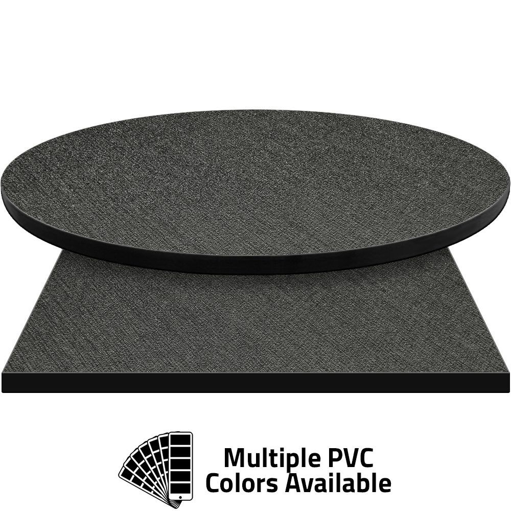 PVC Edge Manufactured Table Tops – 1.25″ thickness – Pinnacle Charcoal Fiber Laminate