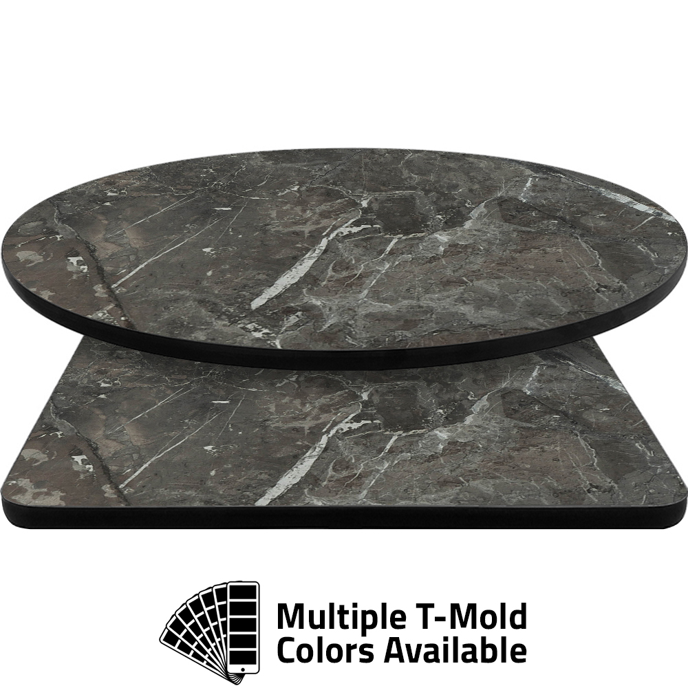 T-Mold Manufactured Table Tops - Pinnacle Ashen Marble Laminate