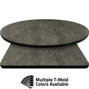 T-Mold Manufactured Table Tops - Pinnacle Dark Crystal Concrete Laminate