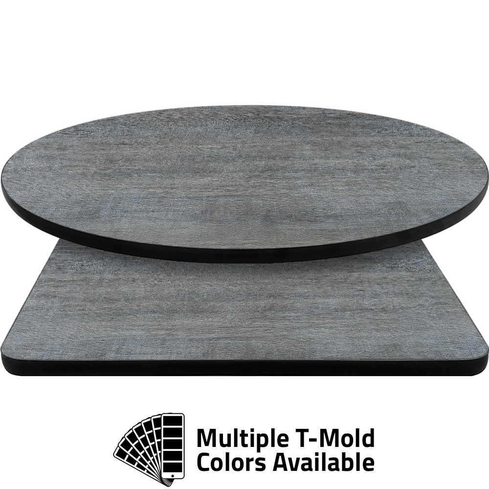 T-Mold Manufactured Table Tops – Pinnacle Weathered Pewter Laminate
