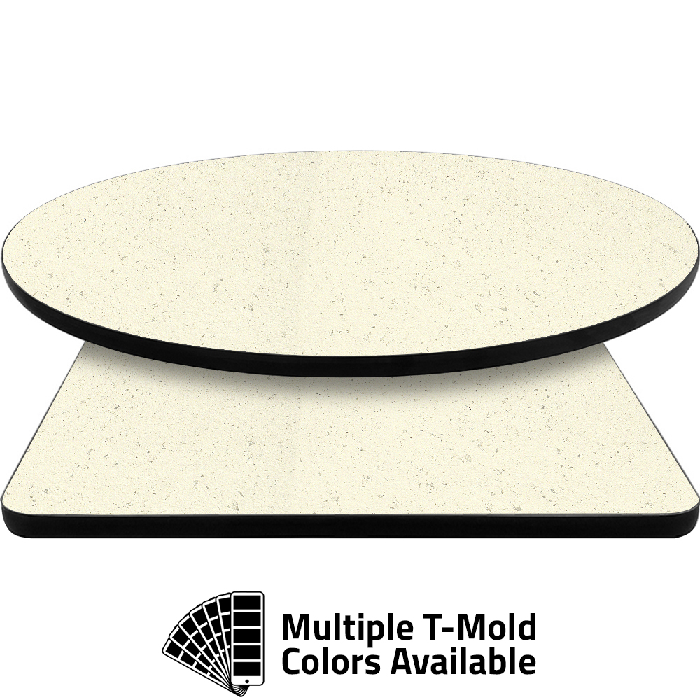 T-Mold Manufactured Table Tops – Pinnacle Flecked Quartz Laminate