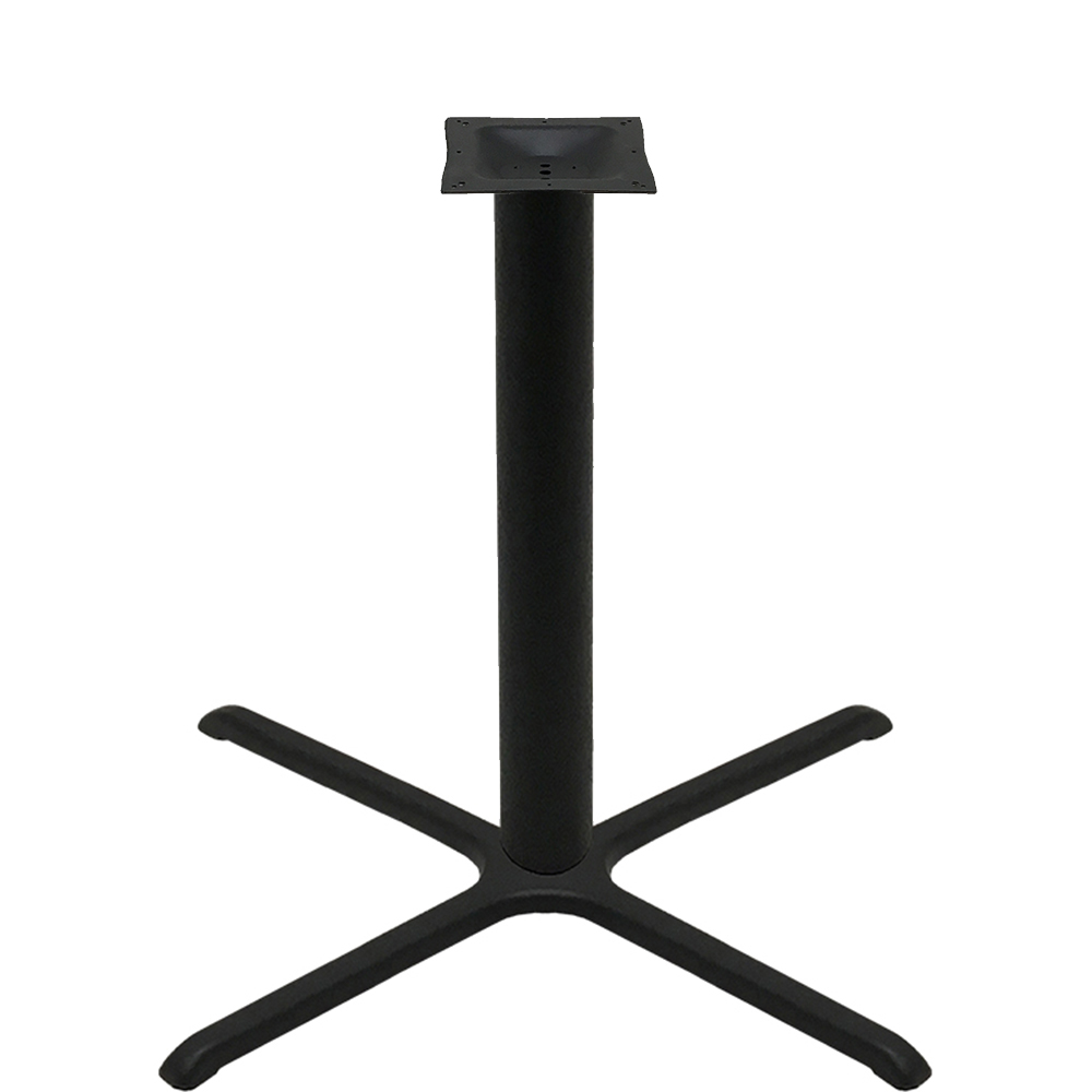 48" Round Two-Sided Oak/Walnut Quick Ship Table - Walnut Up + Black Counter Height 40" x 40" Cross Base - Image 2
