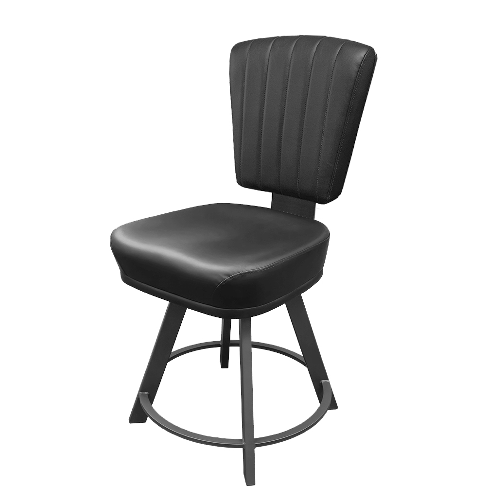 CS-10660 Spartan Casino Stool with XL Iron Gray Counter Height Swivel Frame