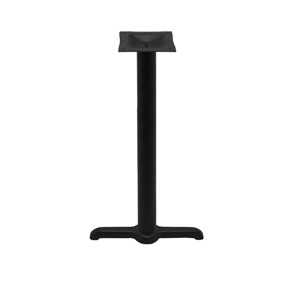 Table Base - 22" 'T'/End - Black Stamped Steel - Counter Height - 3" Column